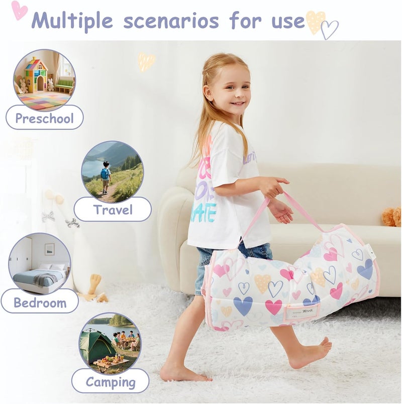 softan Toddler Nap Mat with Pillow and Blanket, Extra Large Rolled Napping Mats,Toddler Sleeping Bag for Daycare,Kids Sleeping Bags for Sleepover,Toddler Sleeping Bag Camping - Image 4